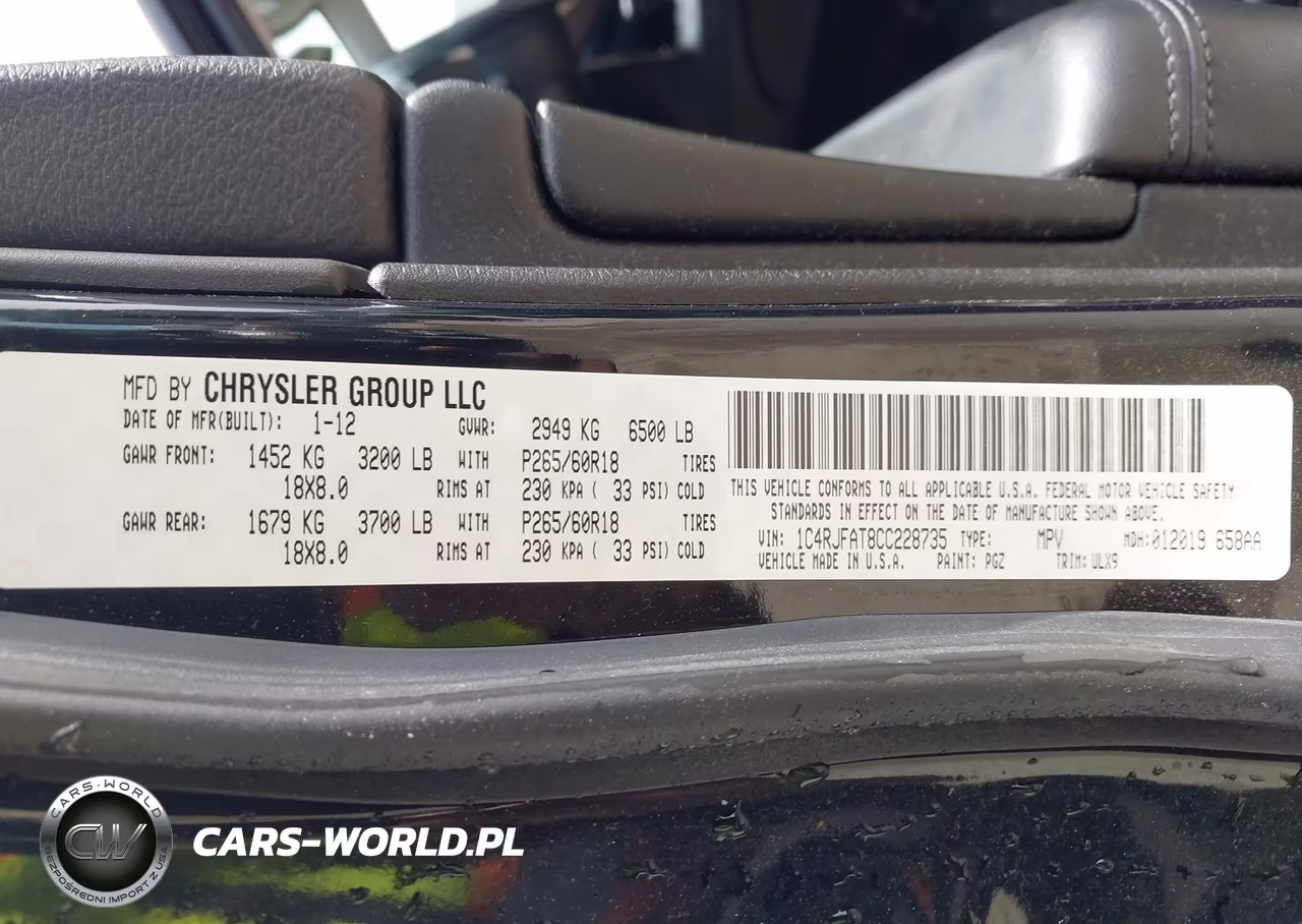 2012 Jeep Grand Cherokee Laredo VIN:1C4RJFAT8CC228735 - 9