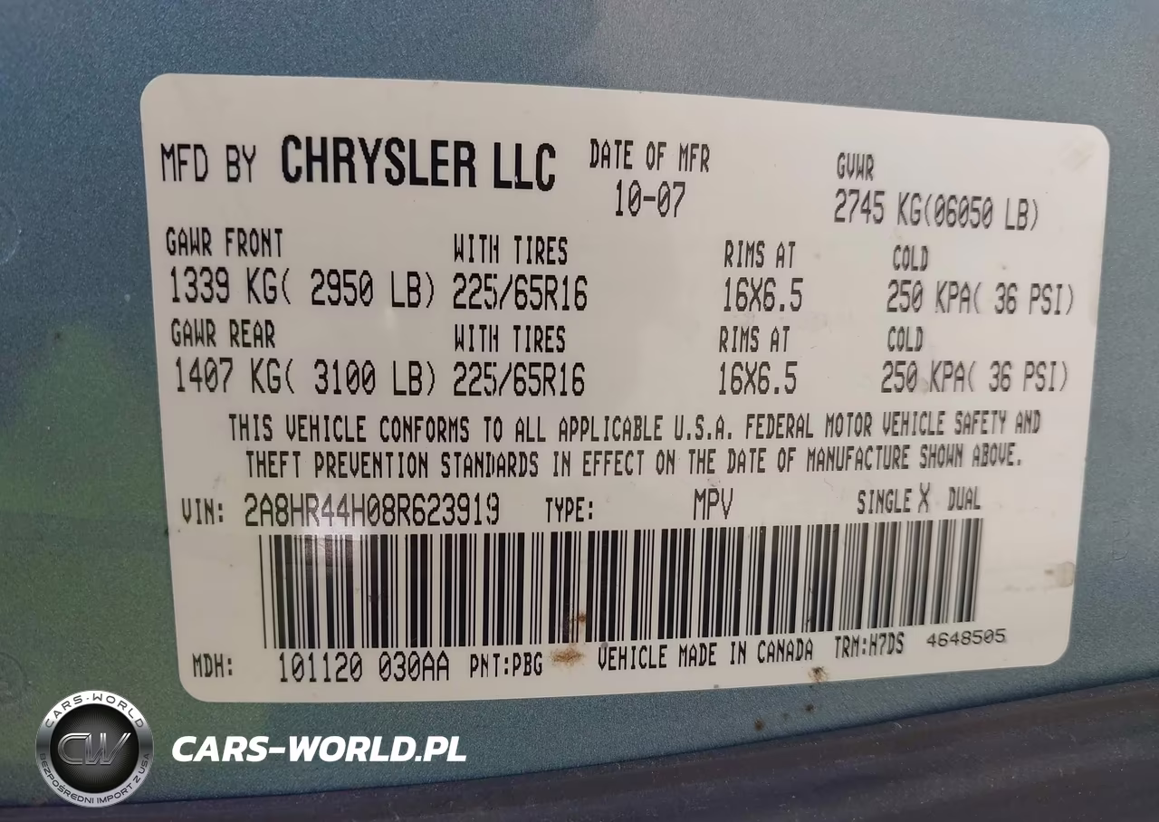 2008 Chrysler Town & Country Lx VIN:2A8HR44H08R623919 - 9