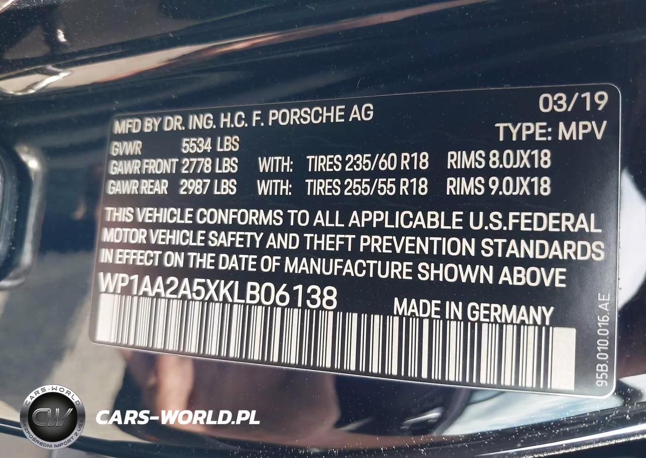 2019 Porsche Macan VIN:WP1AA2A5XKLB06138 - 9
