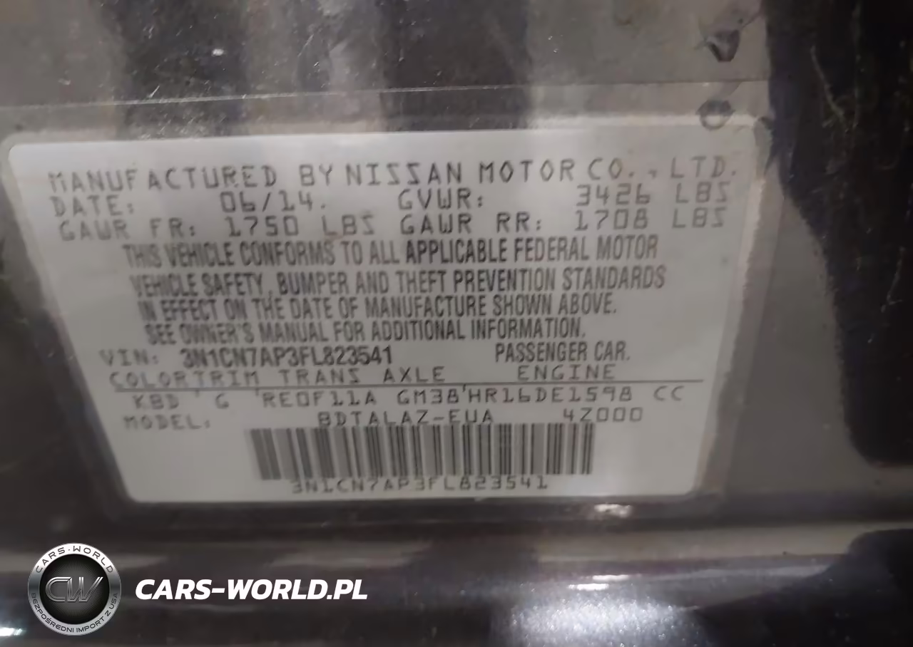 2015 Nissan Versa 1.6 S+ VIN:3N1CN7AP3FL823541 - 9