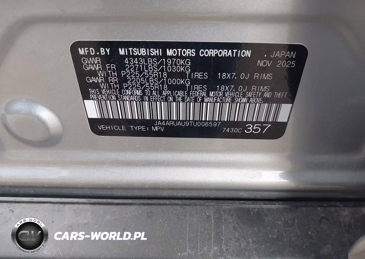 2026 Mitsubishi Outlander Sport 2.0 Es-2.0 Le-2.0 Ralliart-2.0 S-2.0 Se-2.0 Trail Edition VIN:JA4ARUAU9TU006597 - 9