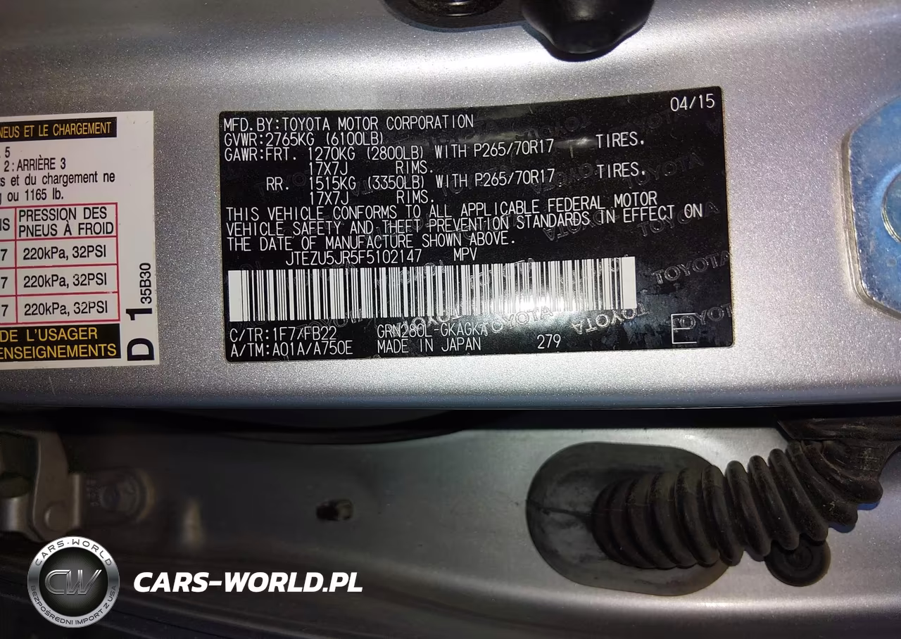 2015 Toyota 4Runner Sr5 VIN:JTEZU5JR5F5102147 - 9