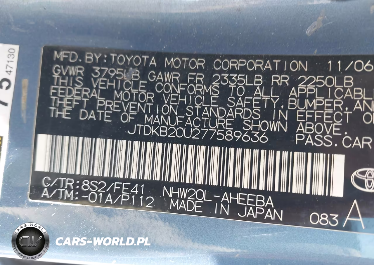 2007 Toyota Prius VIN:JTDKB20U277589636 - 9