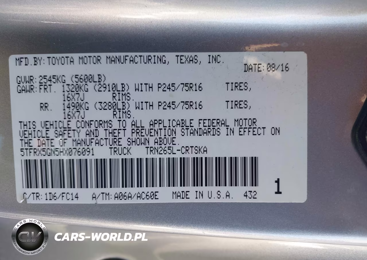 2017 Toyota Tacoma Sr5 VIN:5TFRX5GN5HX076091 - 9