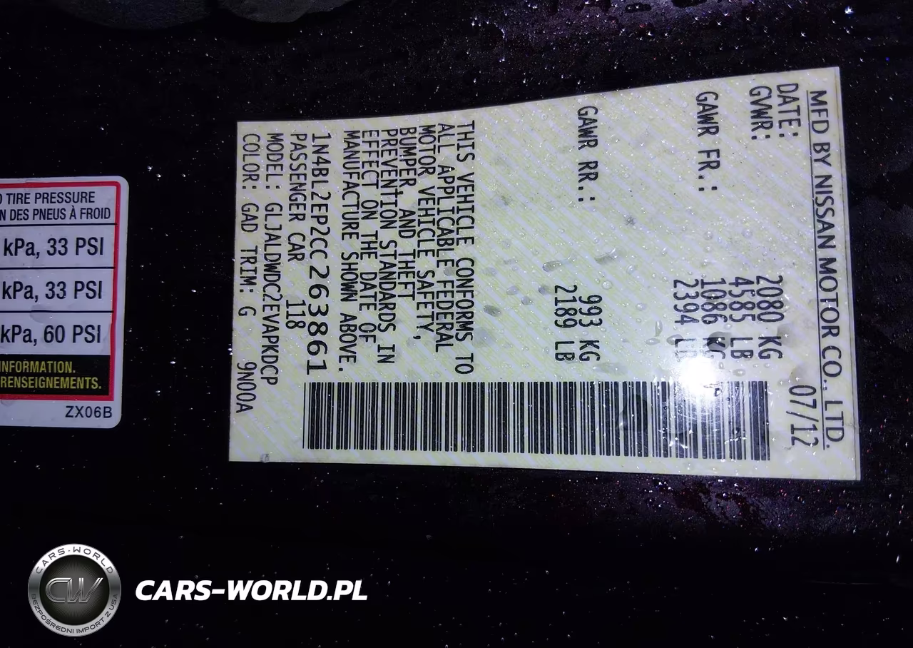 2012 Nissan Altima 3.5 Sr VIN:1N4BL2EP2CC263861 - 9