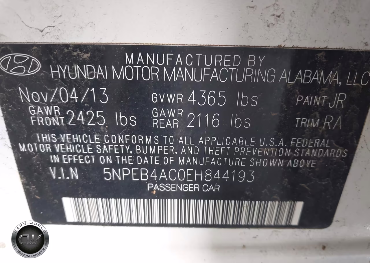 2014 Hyundai Sonata Gls VIN:5NPEB4AC0EH844193 - 9