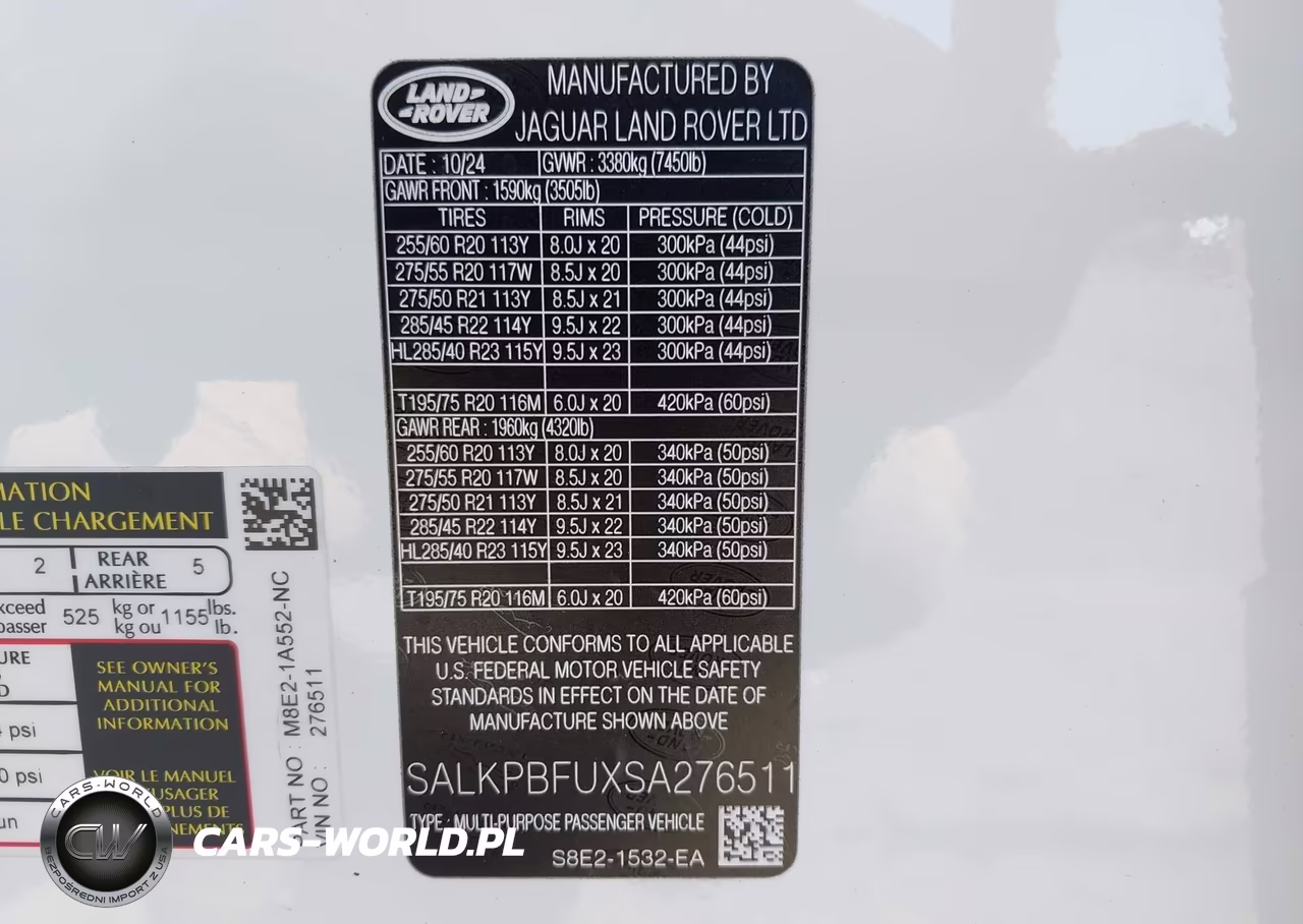 2025 Land Rover Range Rover P400 Se 7 Seat VIN:SALKPBFUXSA276511 - 9