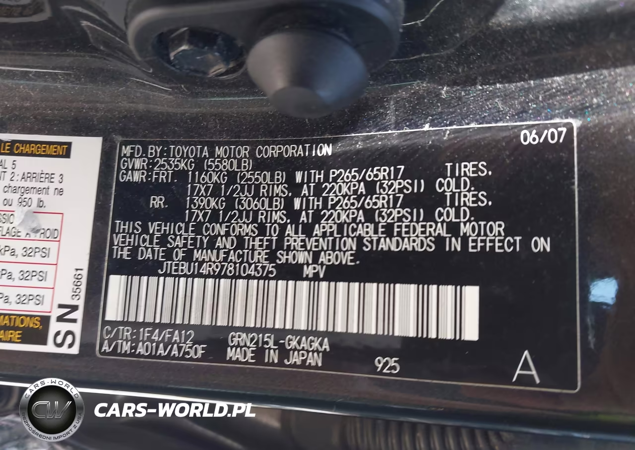 2007 Toyota 4Runner Sr5 V6 VIN:JTEBU14R978104375 - 9