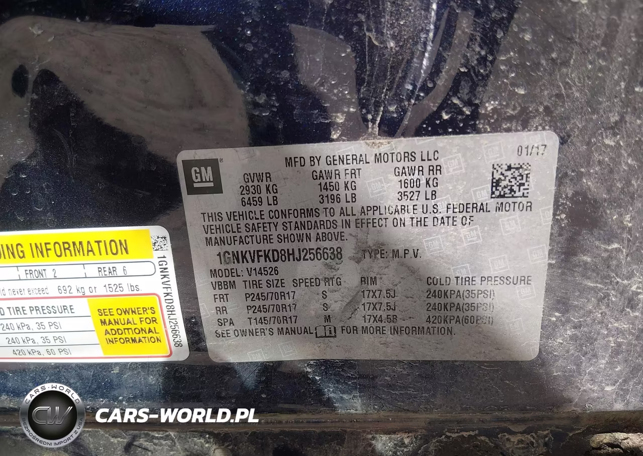 2017 Chevrolet Traverse Ls VIN:1GNKVFKD8HJ256638 - 9