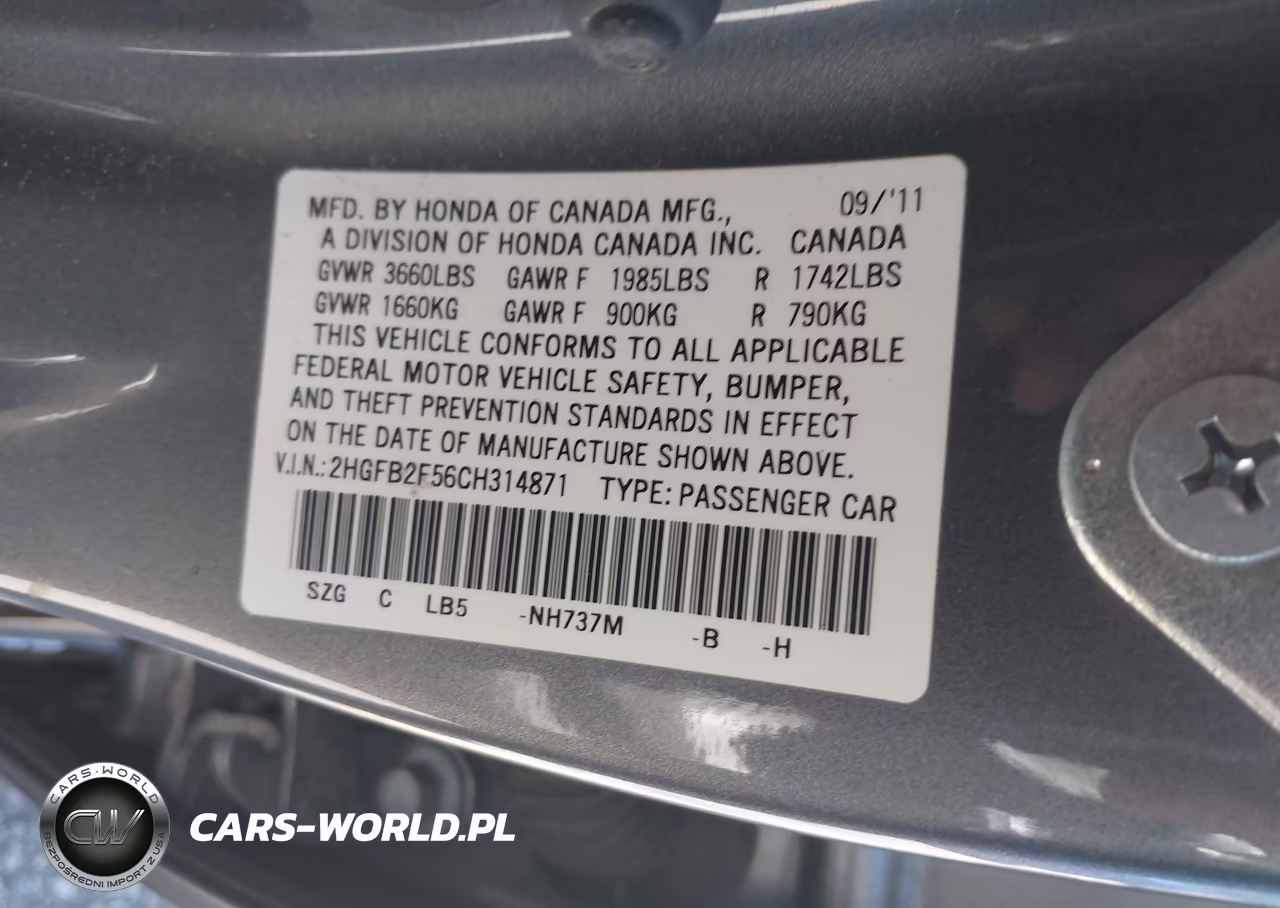 2012 Honda Civic Lx VIN:2HGFB2F56CH314871 - 9