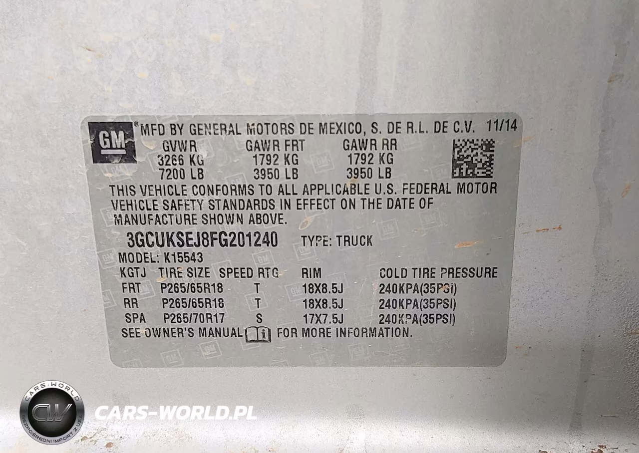 2015 Chevrolet Silverado 1500 1Lz VIN:3GCUKSEJ8FG201240 - 9