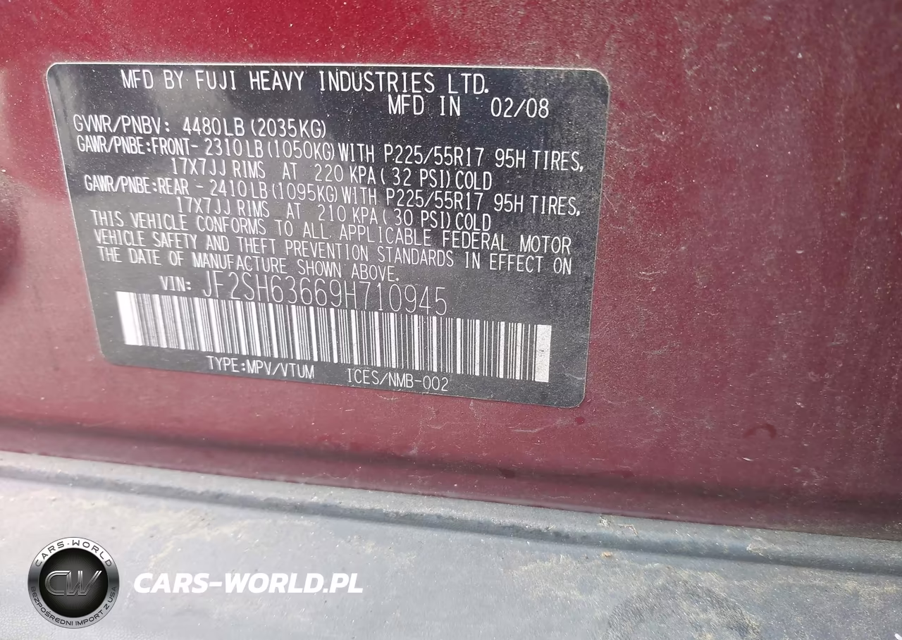 2009 Subaru Forester 2.5X VIN:JF2SH63669H710945 - 9