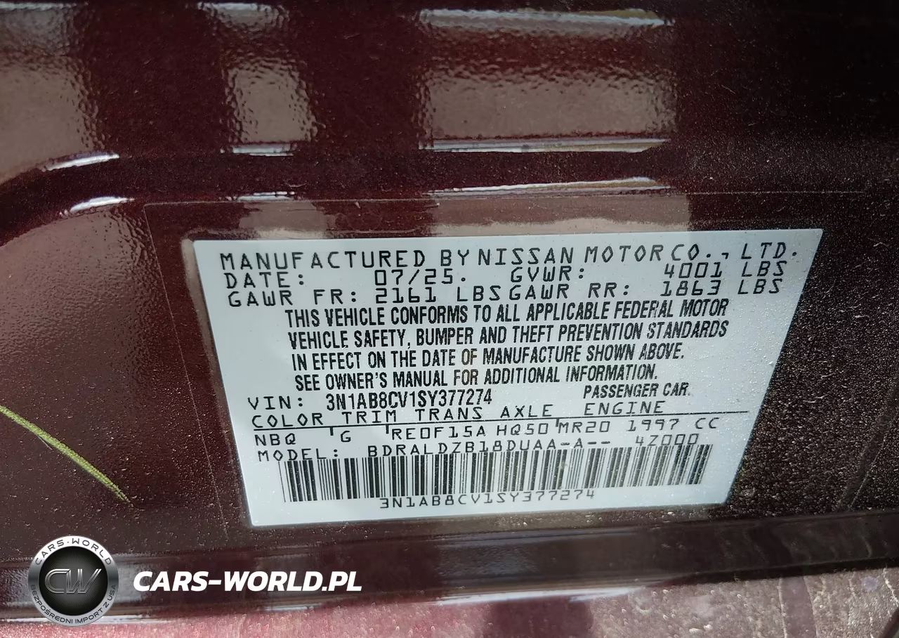 2025 Nissan Sentra Sv VIN:3N1AB8CV1SY377274 - 9