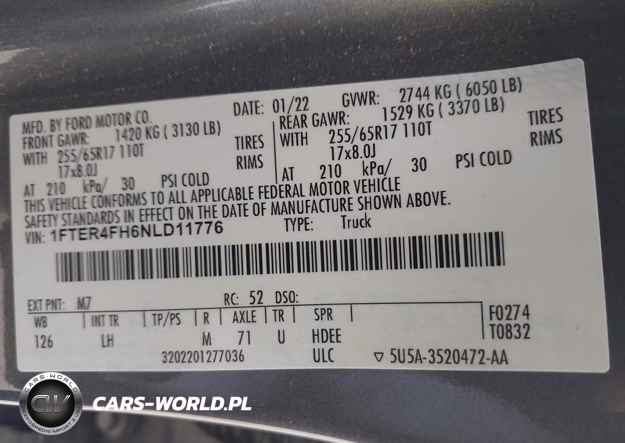 2022 Ford Ranger Xlt VIN:1FTER4FH6NLD11776 - 9