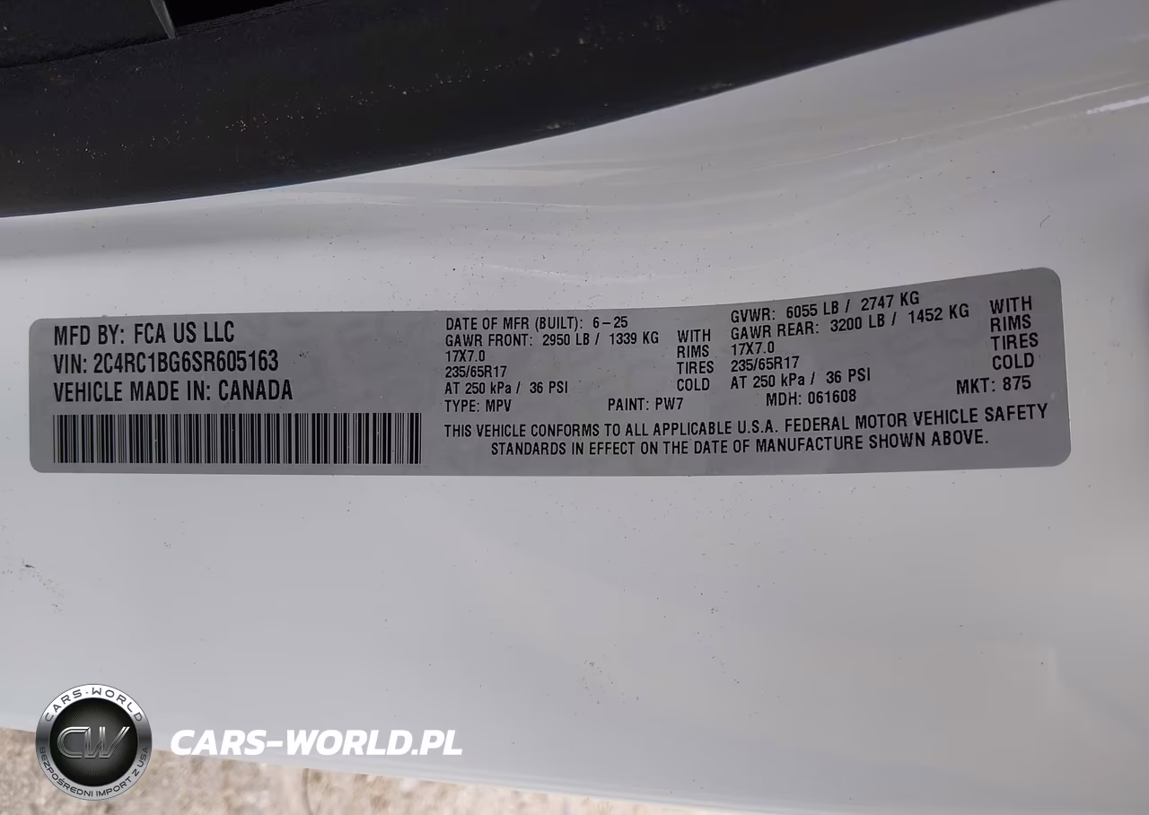 2025 Chrysler Pacifica Select VIN:2C4RC1BG6SR605163 - 9