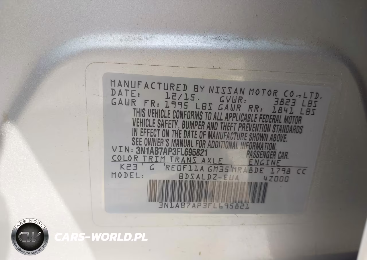 2015 Nissan Sentra Sv VIN:3N1AB7AP3FL695821 - 9
