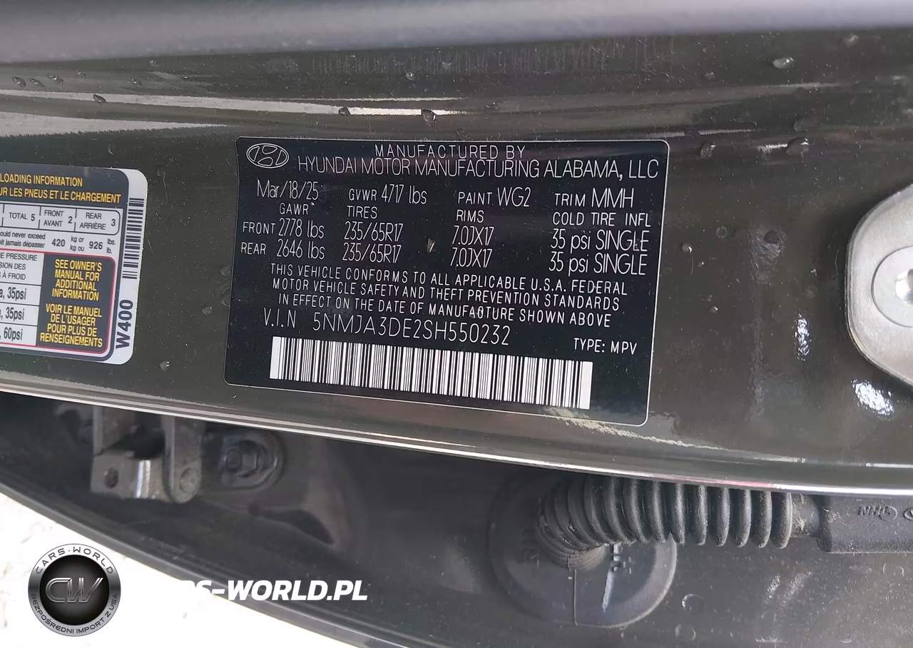 2025 Hyundai Tucson Se VIN:5NMJA3DE2SH550232 - 9