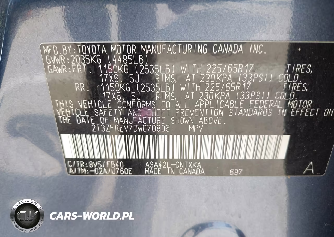 2013 Toyota Rav4 Le VIN:2T3ZFREV7DW070806 - 9