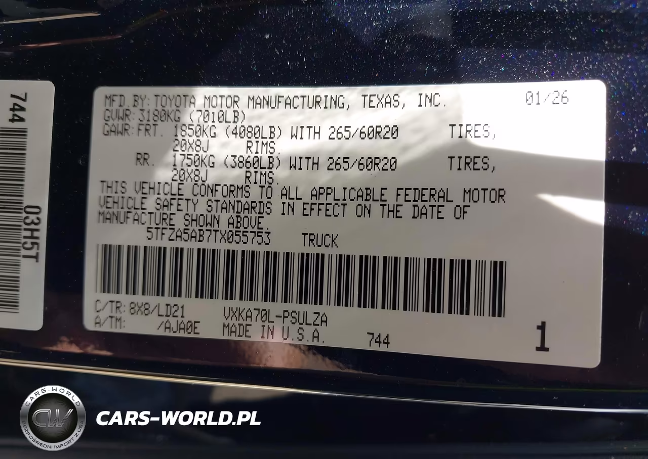 2026 Toyota Tundra Limited Crewmax 5.5' Bed VIN:5TFZA5AB7TX055753 - 9
