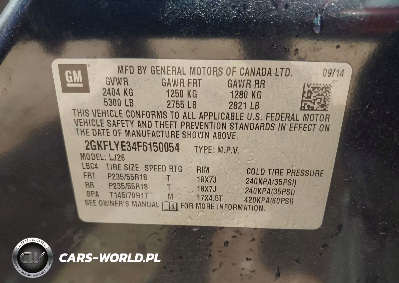 2015 GMC Terrain Slt-2 VIN:2GKFLYE34F6150054 - 9
