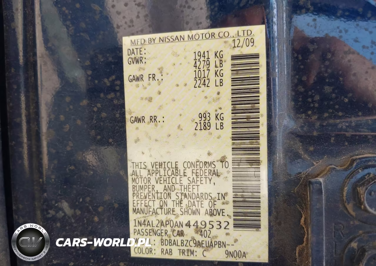 2010 Nissan Altima 2.5 S VIN:1N4AL2AP0AN449532 - 9