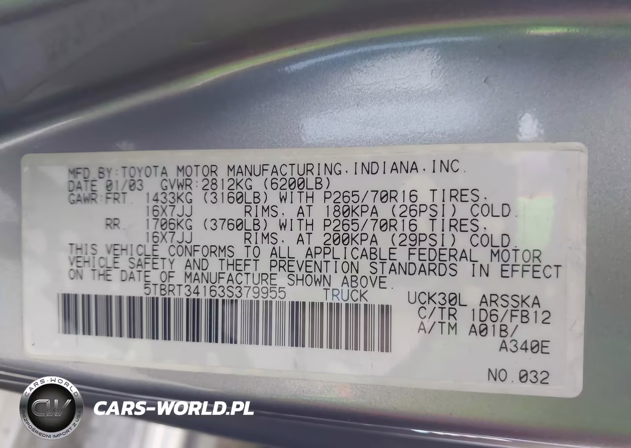 2003 Toyota Tundra Access Cab Sr5 VIN:5TBRT34163S379955 - 9