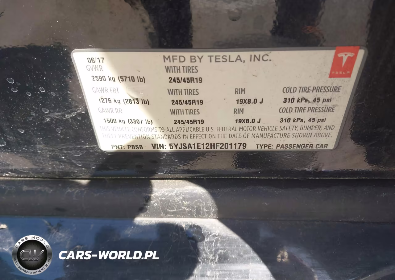 2017 Tesla Model S 60-75 VIN:5YJSA1E12HF201179 - 9