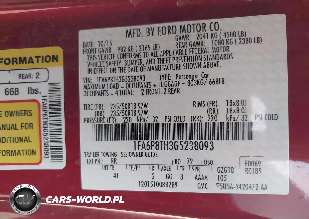 2016 Ford Mustang Ecoboost VIN:1FA6P8TH3G5238093 - 9