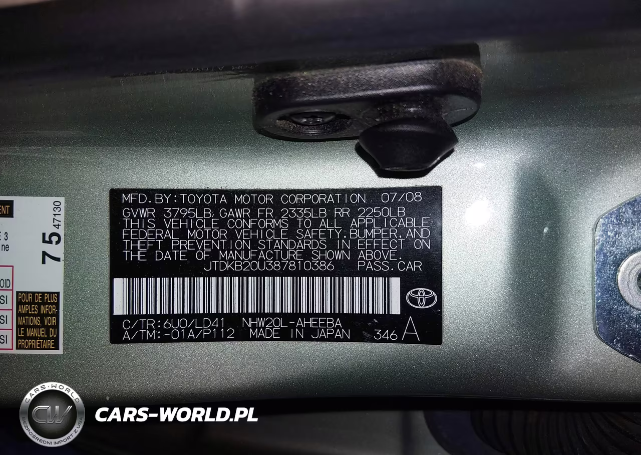 2008 Toyota Prius VIN:JTDKB20U387810386 - 9