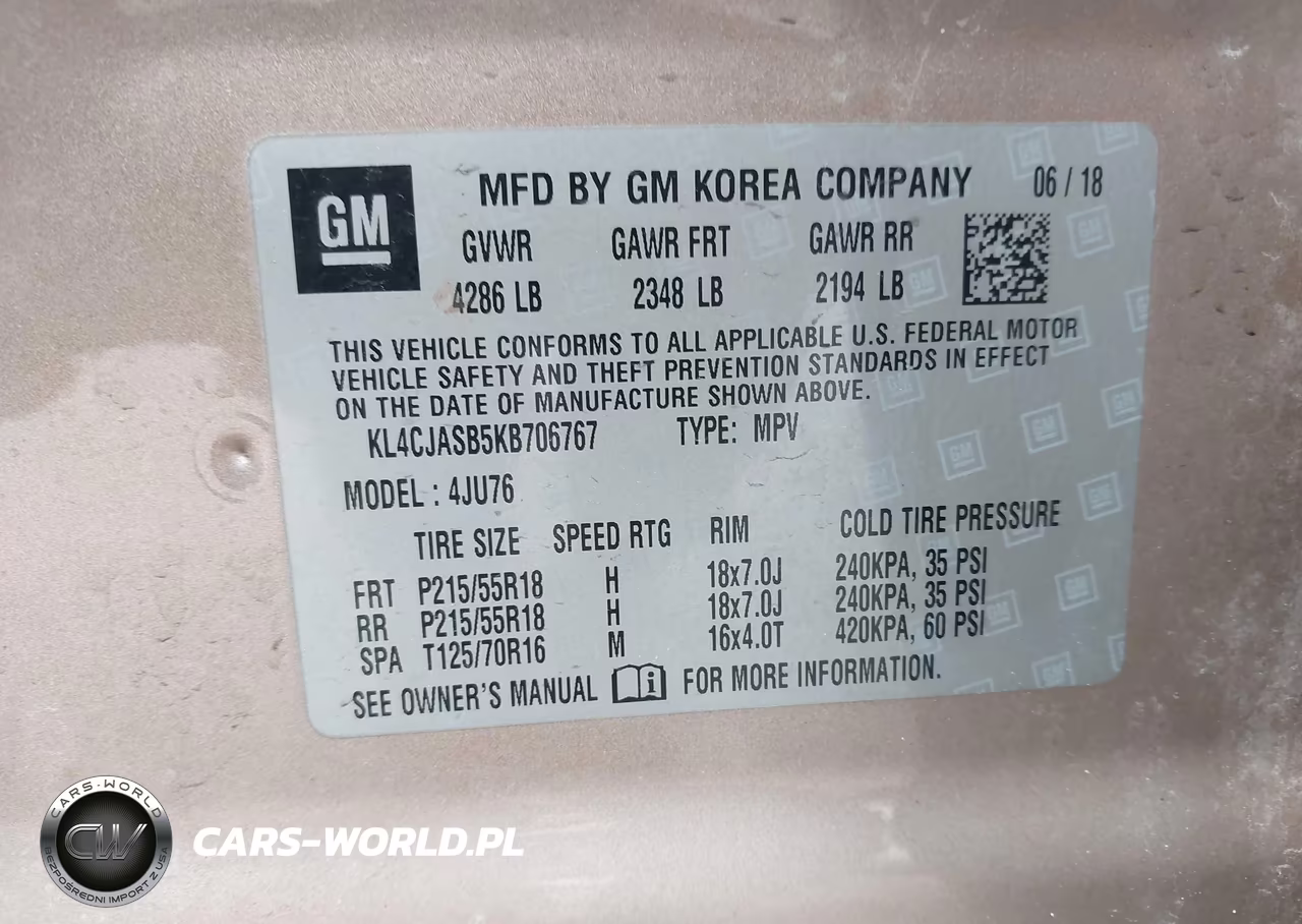 2019 Buick Encore Fwd Preferred VIN:KL4CJASB5KB706767 - 9