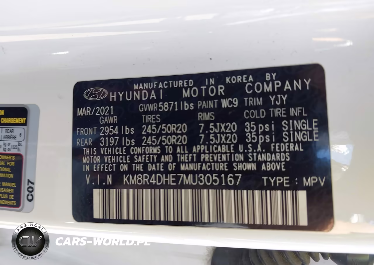 2021 Hyundai Palisade Sel VIN:KM8R4DHE7MU305167 - 9
