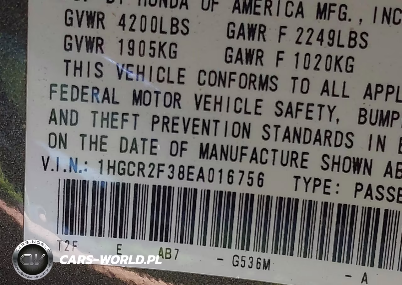 2014 Honda Accord Lx VIN:1HGCR2F38EA016756 - 9