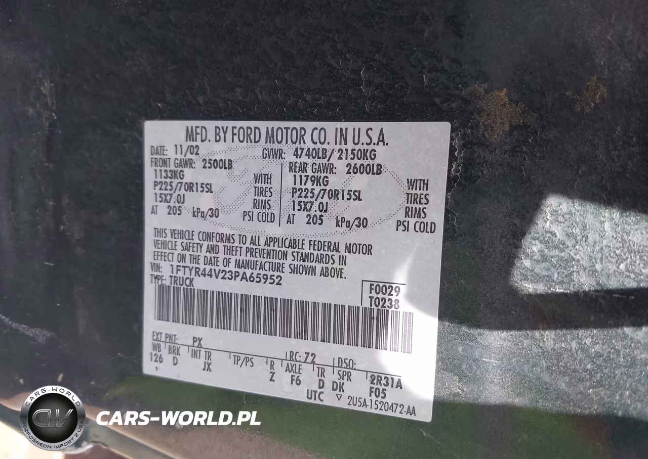 2003 Ford Ranger Edge-Tremor-Xlt VIN:1FTYR44V23PA65952 - 9