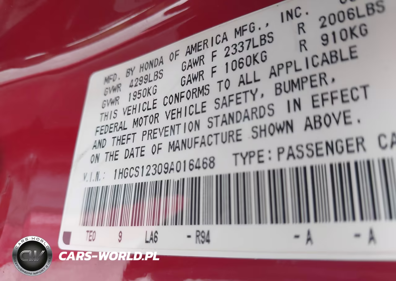 2009 Honda Accord 2.4 Lx-S VIN:1HGCS12309A016468 - 9