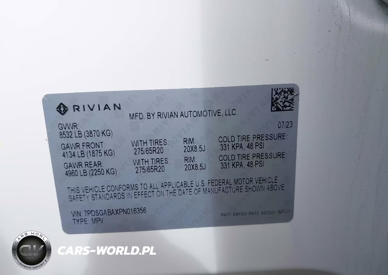 2023 Rivian R1S Adventure VIN:7PDSGABAXPN016356 - 9