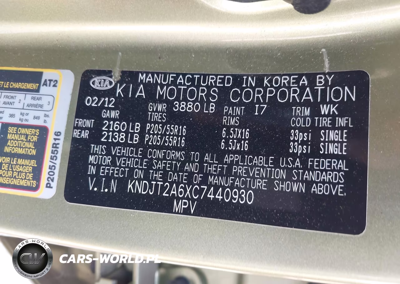 2012 Kia Soul + VIN:KNDJT2A6XC7440930 - 9