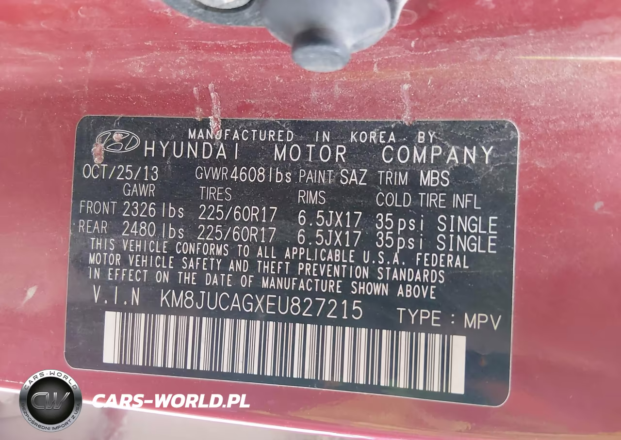 2014 Hyundai Tucson Se VIN:KM8JUCAGXEU827215 - 9