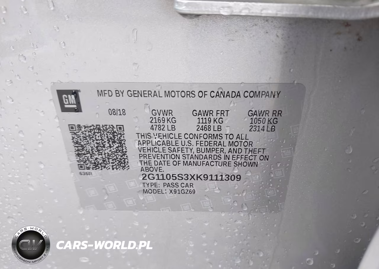 2019 Chevrolet Impala Premier VIN:2G1105S3XK9111309 - 9
