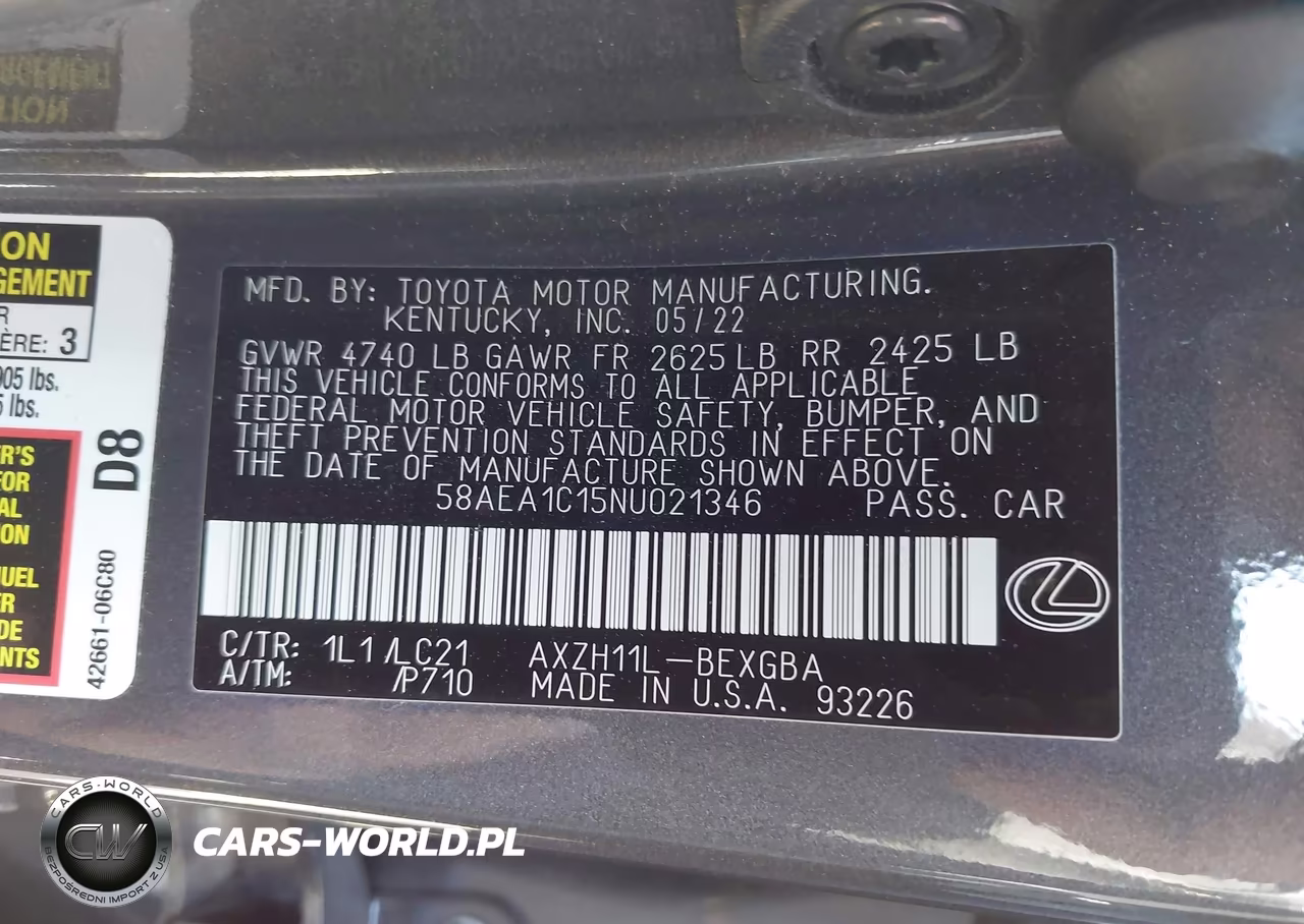 2022 Lexus Es 300H Luxury VIN:58AEA1C15NU021346 - 9