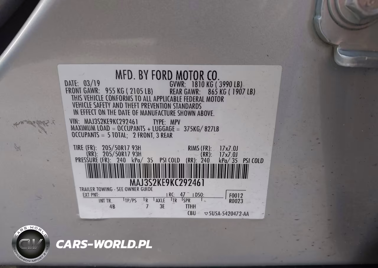 2019 Ford Ecosport Titanium VIN:MAJ3S2KE9KC292461 - 9