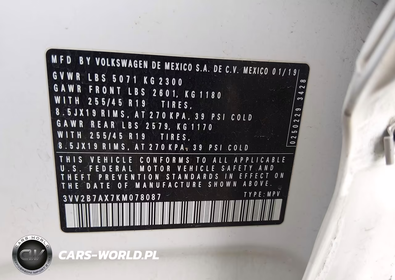 2019 Volkswagen Tiguan 2.0T Se-2.0T Sel-2.0T Sel R-Line-2.0T Sel R-Line Black VIN:3VV2B7AX7KM078087 - 9