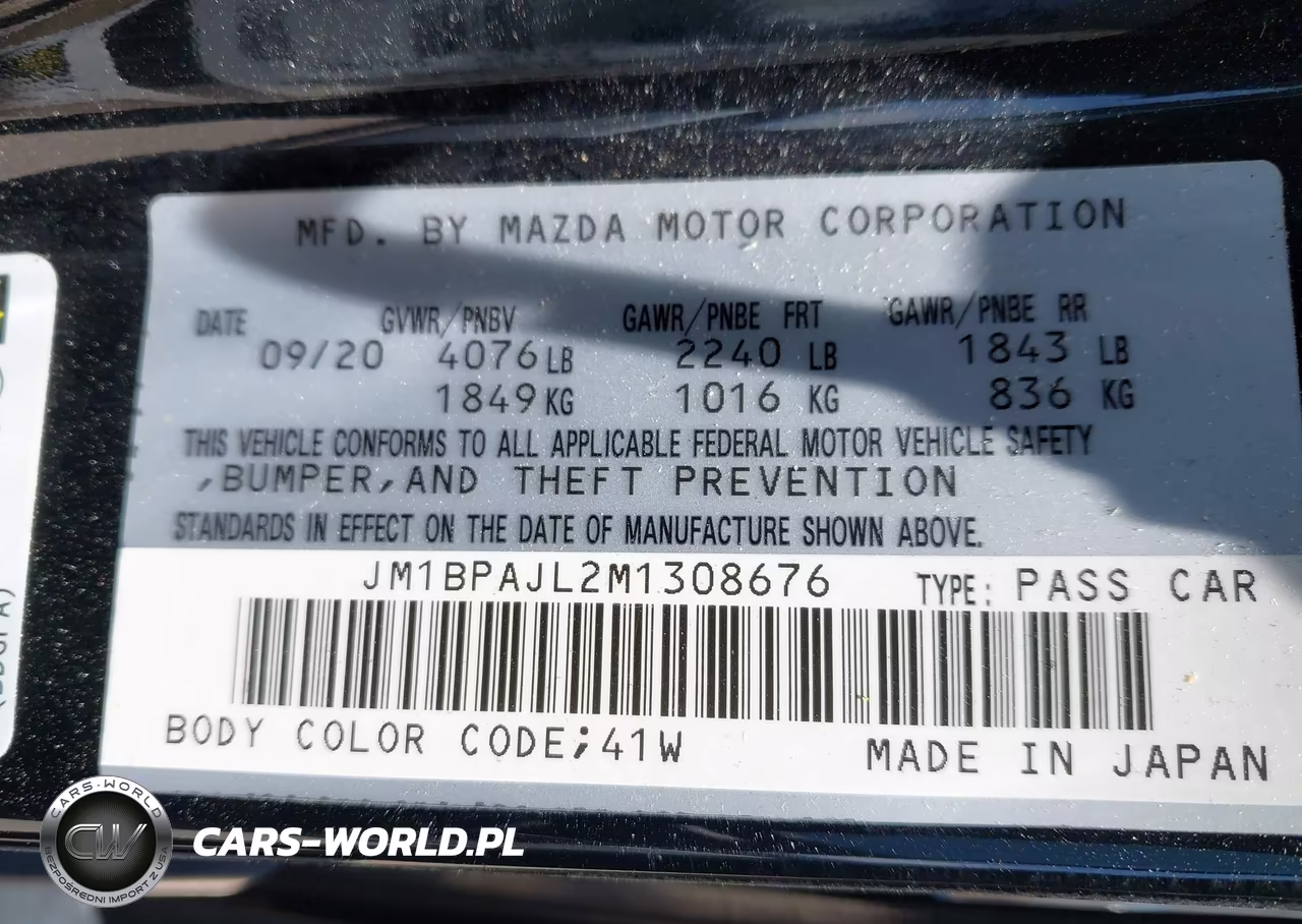 2021 Mazda Mazda3 2.5 S VIN:JM1BPAJL2M1308676 - 9