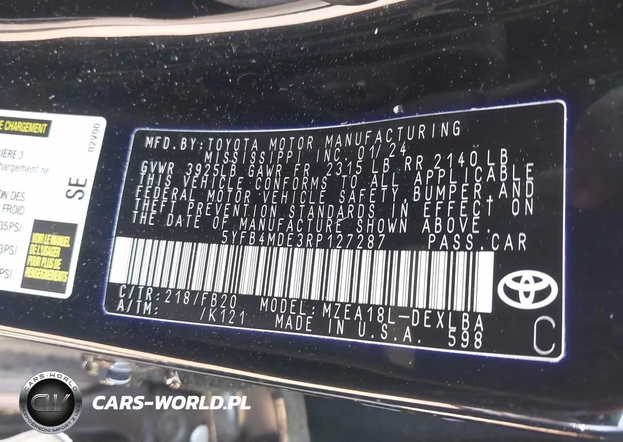 2024 Toyota Corolla Le VIN:5YFB4MDE3RP127287 - 9
