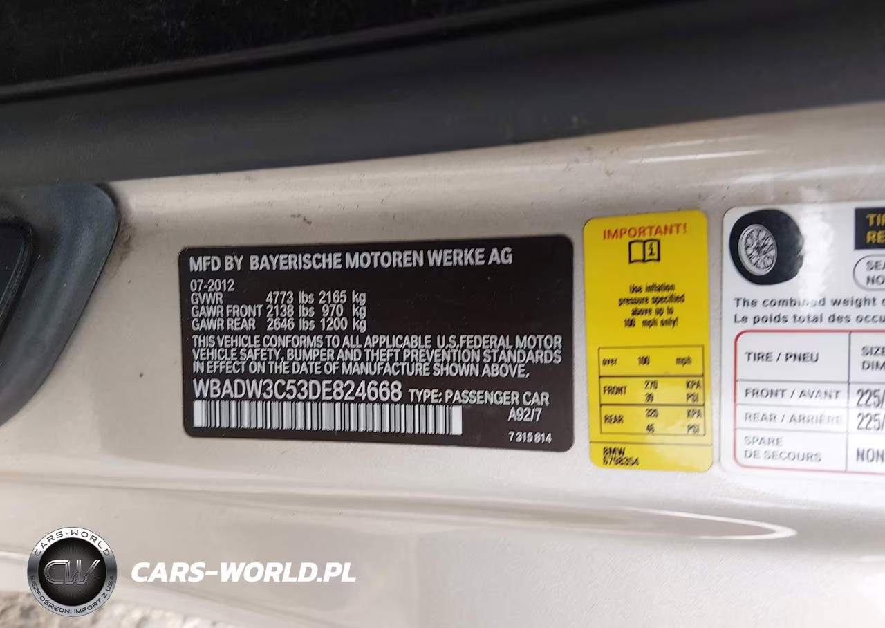 2013 BMW 328I VIN:WBADW3C53DE824668 - 9