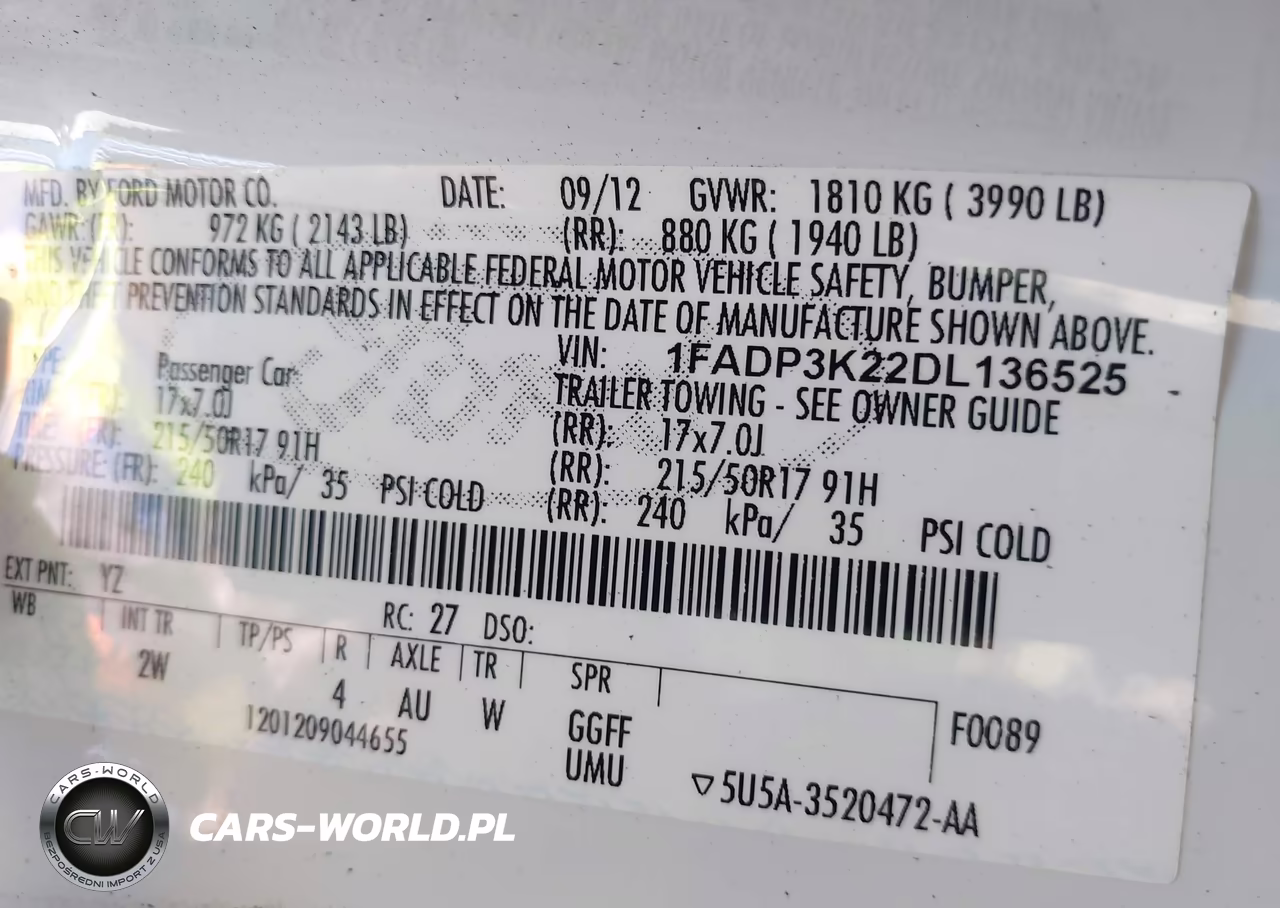 2013 Ford Focus Se VIN:1FADP3K22DL136525 - 9