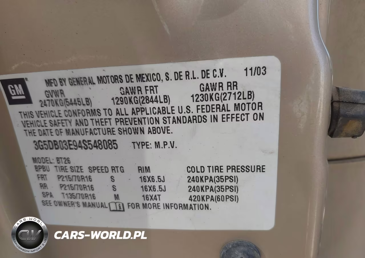 2004 Buick Rendezvous Cx VIN:3G5DB03E94S548085 - 9