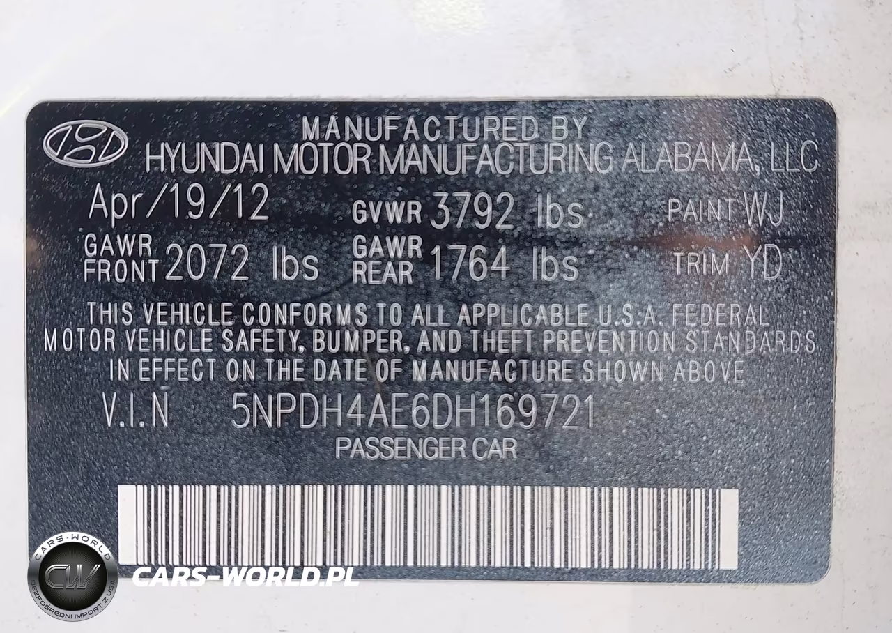 2013 Hyundai Elantra Gls VIN:5NPDH4AE6DH169721 - 9