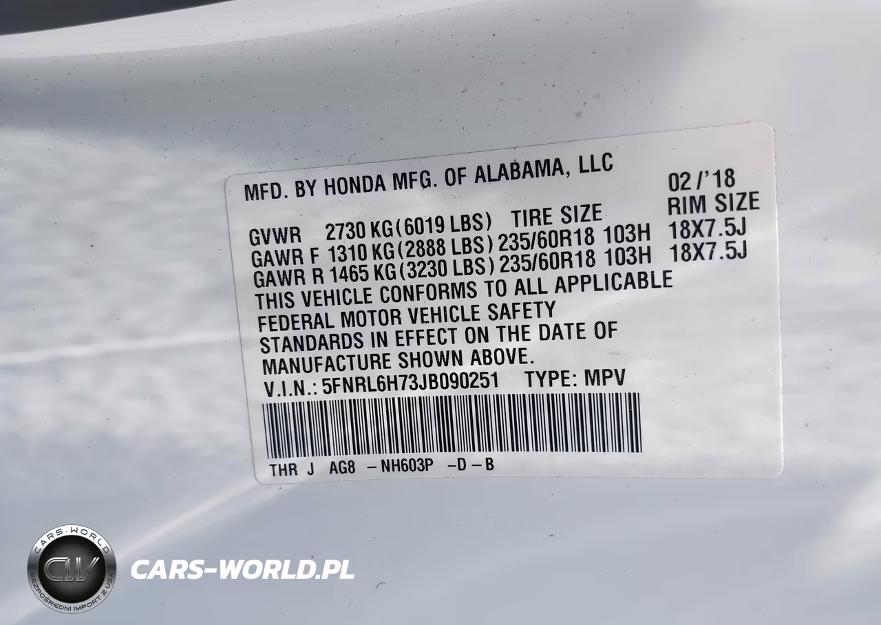 2018 Honda Odyssey Ex-L VIN:5FNRL6H73JB090251 - 9