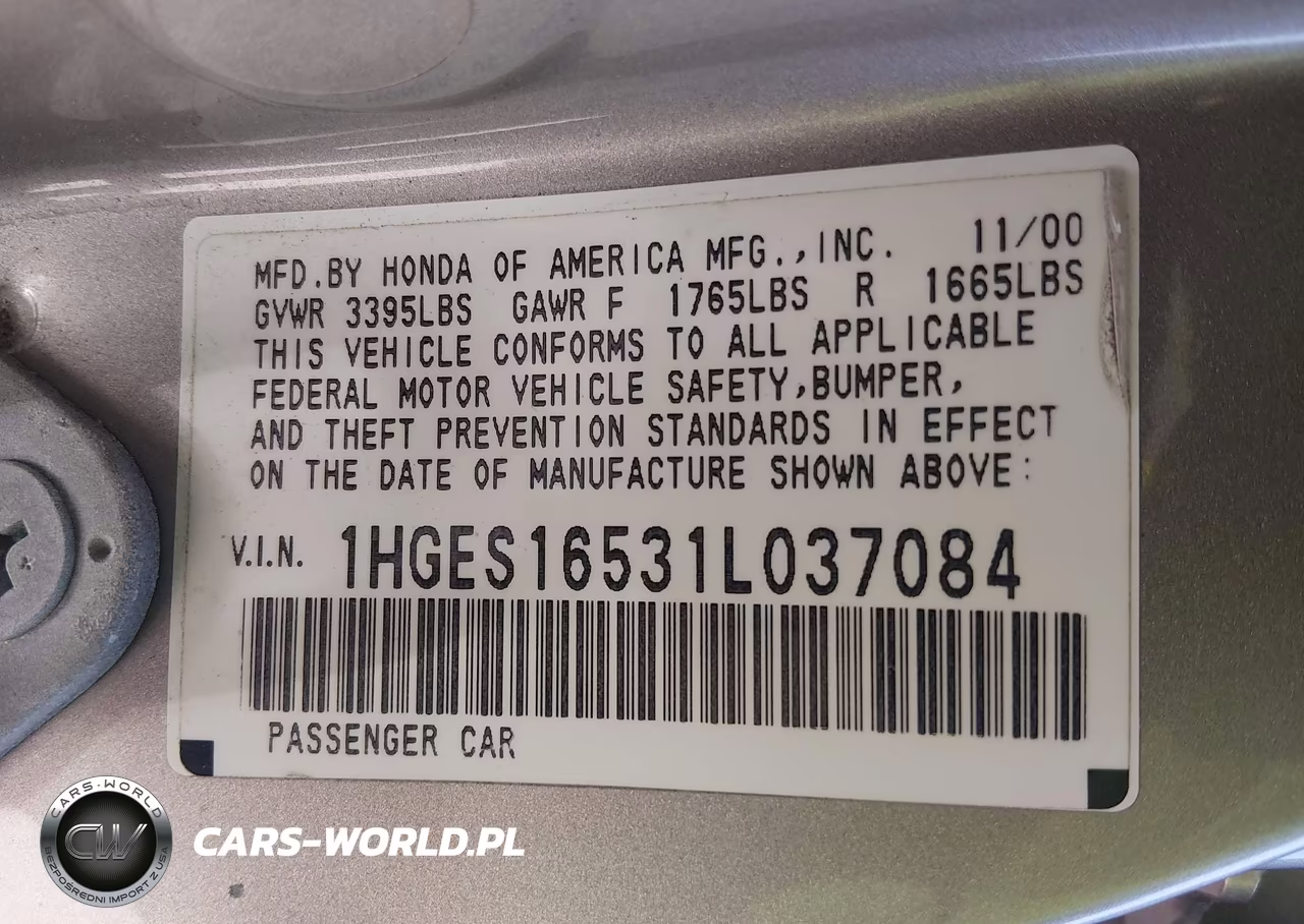 2001 Honda Civic Lx VIN:1HGES16531L037084 - 9