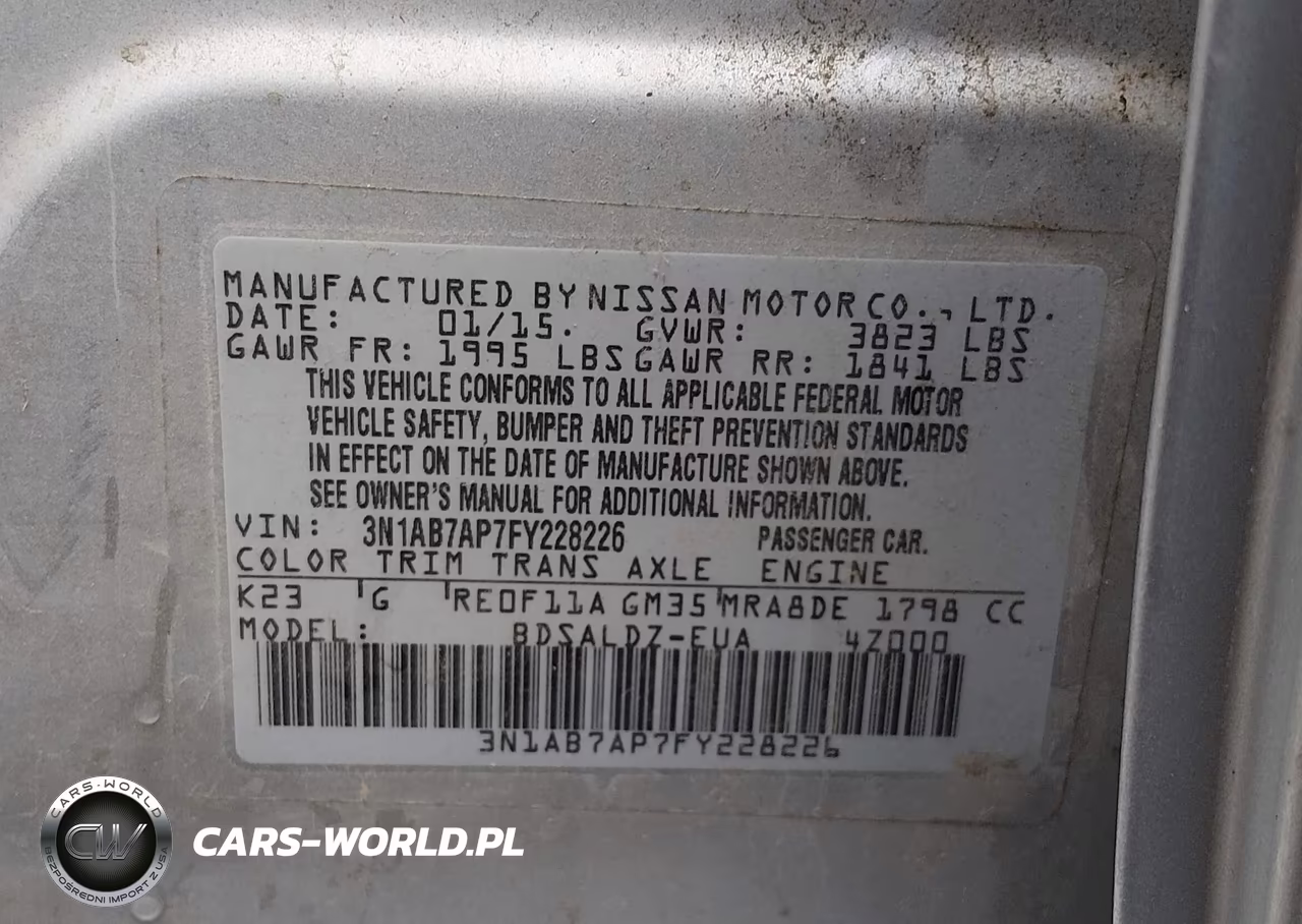 2015 Nissan Sentra Sv VIN:3N1AB7AP7FY228226 - 9